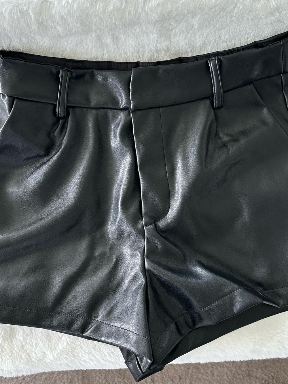 Bundle of 2 Faux Leather Women’s Shorts — Black size S